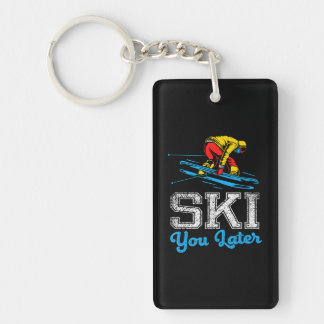 Funny skiing Ski you later Key Ring