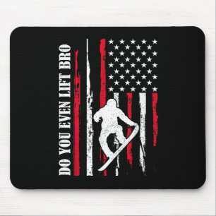 Funny skiing snowboarding design for men women mouse pad