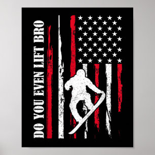 Funny skiing snowboarding design for men women poster