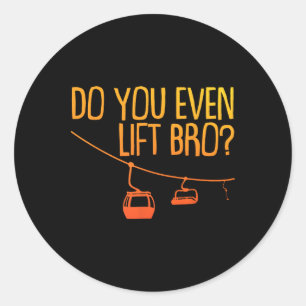 Funny Skiing Snowboarding Design For Men Women Sno Classic Round Sticker