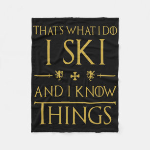 Funny Skiing T Shirts Gifts. Love To Ski  Fleece Blanket