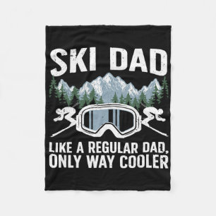 Funny Skiing Themed For Dad Men Mountain Skier Ski Fleece Blanket