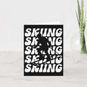 Funny Skiing Winter Sports Groovy Retro Ski Skiing Card