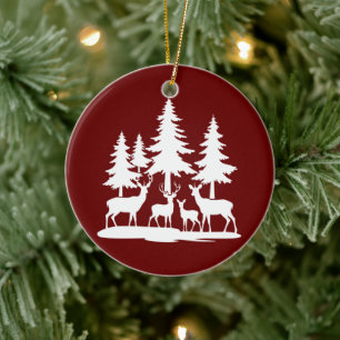 Funny Skinny Pine Tree Summer Hiking Camping Ceramic Ornament