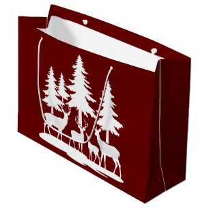 Funny Skinny Pine Tree Summer Hiking Camping  Large Gift Bag