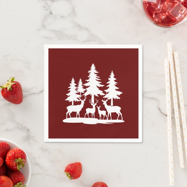 Funny Skinny Pine Tree Summer Hiking Camping  Napkin (Insitu)