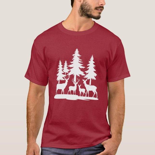 Funny Skinny Pine Tree Summer Hiking Camping  T-Shirt (Front)