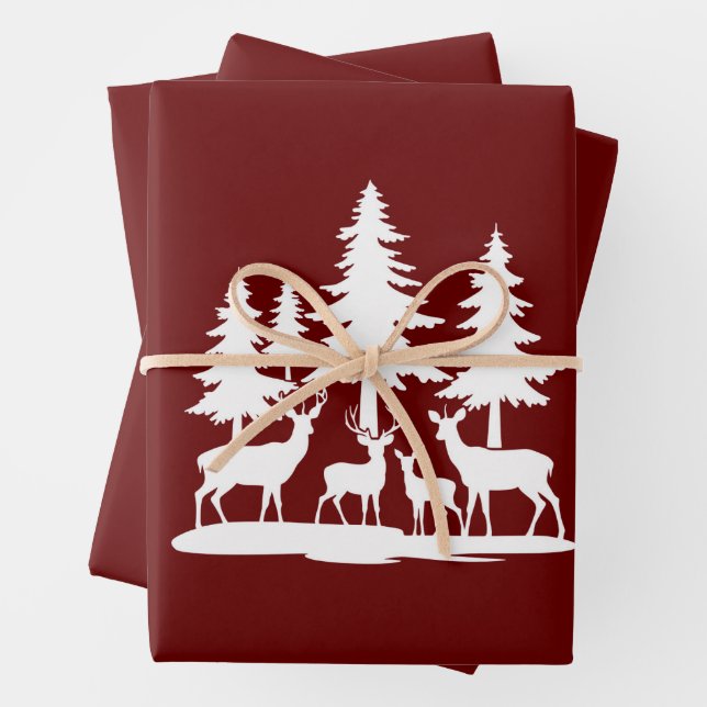 Funny Skinny Pine Tree Summer Hiking Camping  Wrapping Paper Sheet (In situ)