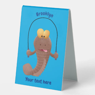 Funny skipping mudskipper fish cartoon