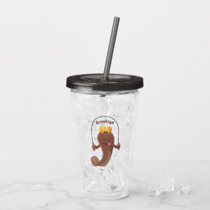 Funny skipping mudskipper fish cartoon  acrylic tumbler