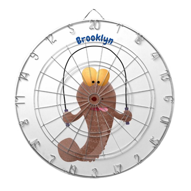 Funny skipping mudskipper fish cartoon  dartboard (Front)