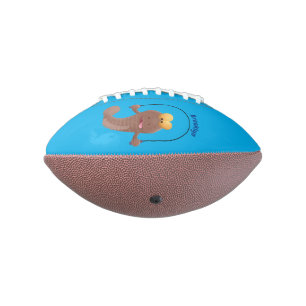 Funny skipping mudskipper fish cartoon football