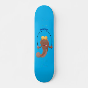 Funny skipping mudskipper fish cartoon  skateboard