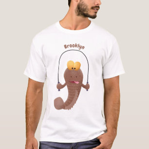 Funny skipping mudskipper fish cartoon  T-Shirt