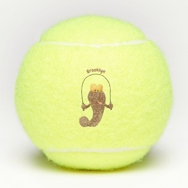 Funny skipping mudskipper fish cartoon  tennis balls (Front)
