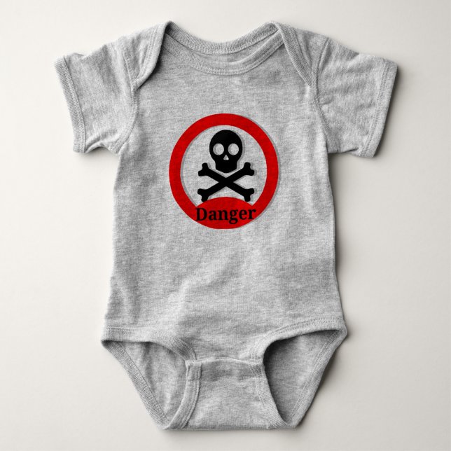 Funny Skull and Crossbones Baby Bodysuit  (Front)