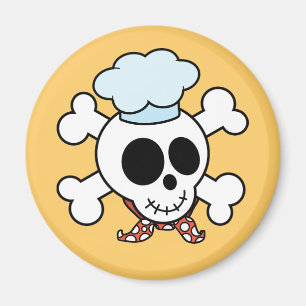 Funny Skull and Crossbones Chef Magnet