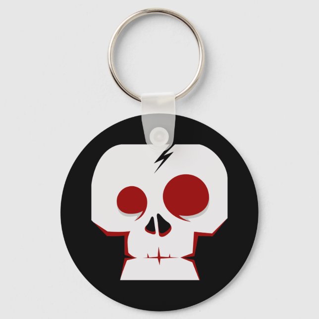 Funny skull cartoon monster key ring (Front)