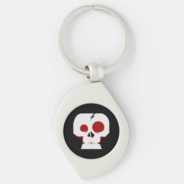 Funny skull cartoon monster key ring (Front)