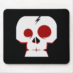 Funny skull cartoon monster mouse pad