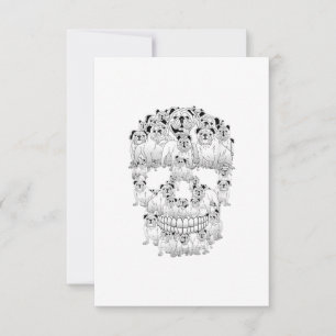 Funny Skull Costume Men Women Bulldog Lover Gifts RSVP Card