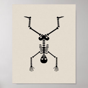 Funny skull doing handstand poster