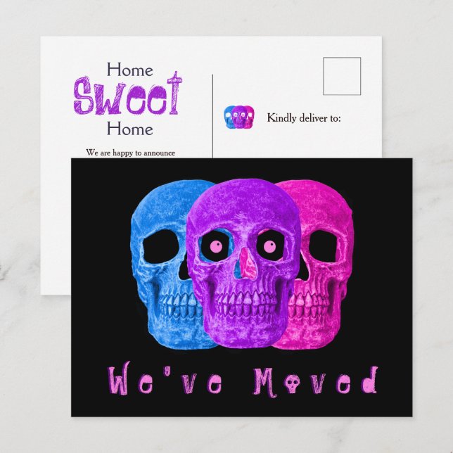 Funny Skull Heads Budget New Home Googly Eyes Postcard (Front/Back)