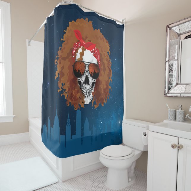 Funny Skull in New York Shower Curtain (In Situ)