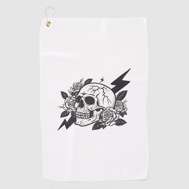 Funny Skull Lover Golf Towel (Front)
