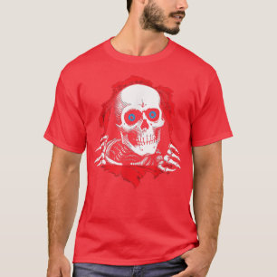 Funny Skull Skeleton Ripping Tearing Up Head Skull T-Shirt