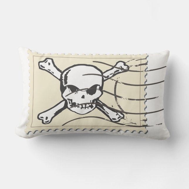 Funny Skull Stamp 5 Lumbar Cushion (Front)
