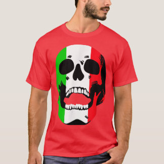 Funny Skull with Italien Flag T-Shirt