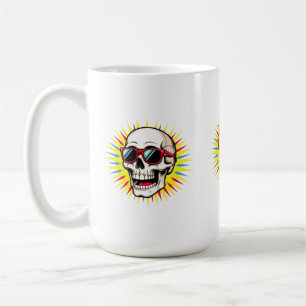 **Funny Skull With Sunglasses – Cartoon Laughing S Coffee Mug