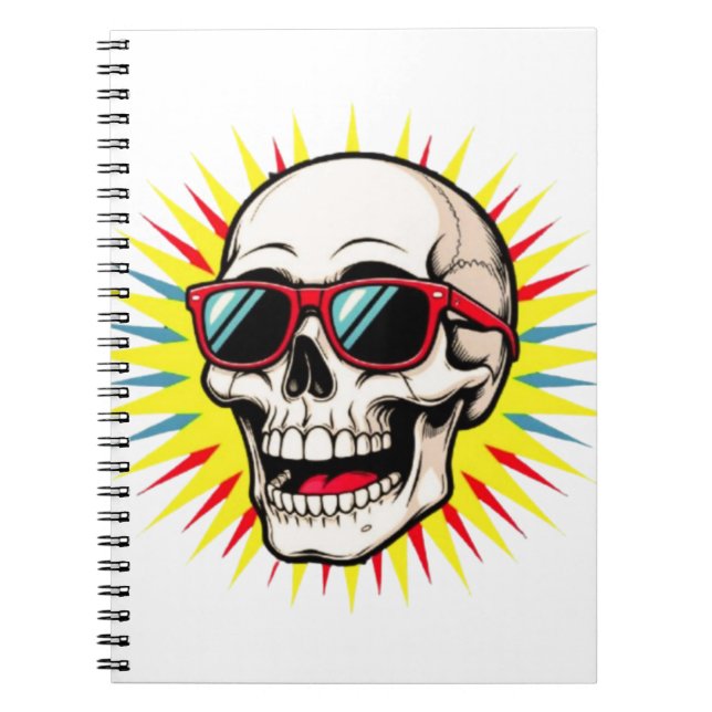 **Funny Skull With Sunglasses – Cartoon Laughing S Notebook (Front)