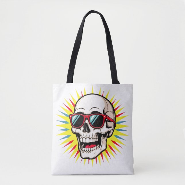 **Funny Skull With Sunglasses – Cartoon Laughing S Tote Bag (Front)