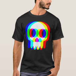 Funny Skullrippy Vaporwave Halloweenechno Rave EDM T-Shirt
