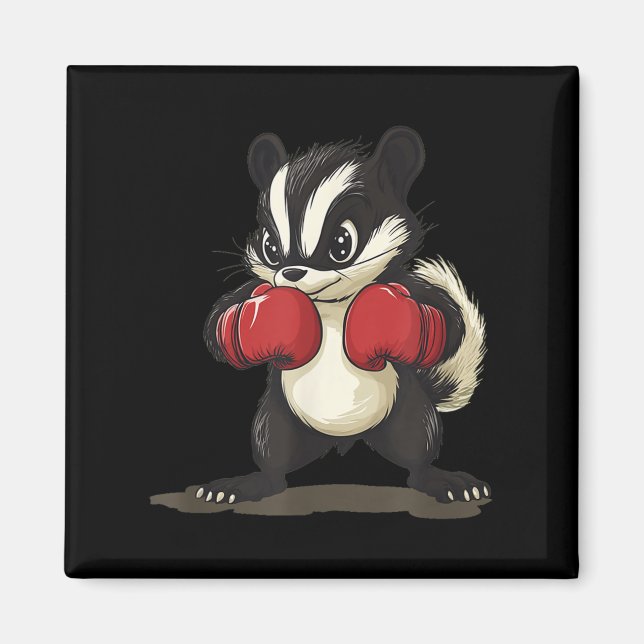 Funny Skunk Costume With Boxing Gloves For Boys An Magnet (Front)