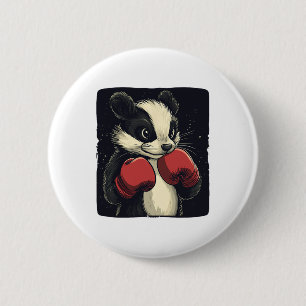 Funny Skunk Face With Boxing Gloves Costume 6 Cm Round Badge