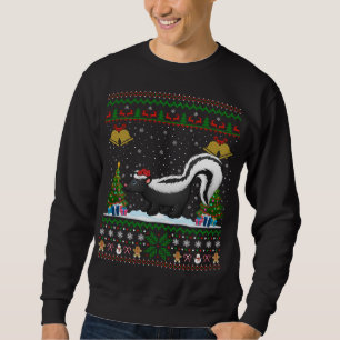 Funny Skunks Xmas Gift Santa Hat Ugly Skunk Christ Sweatshirt