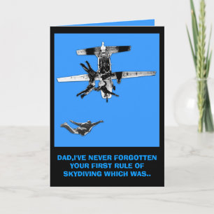 Funny skydiving birthday card