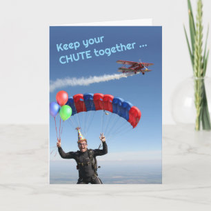 Funny Skydiving Birthday Fall Into Place Card