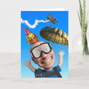 Funny Skydiving Birthday Keep Your Chute Together Card