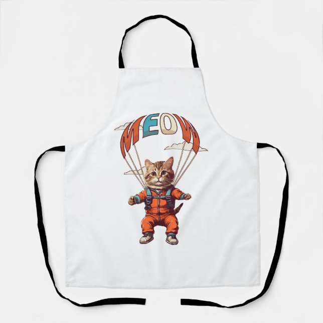 Funny Skydiving Cat Apron (Front)
