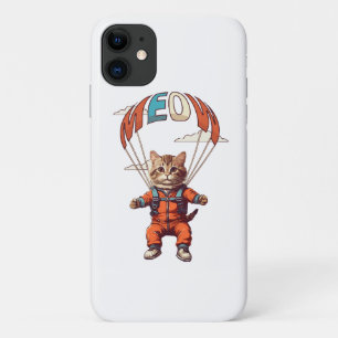 Funny Skydiving Cat iPhone 11 Case