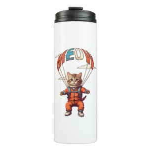 Funny Skydiving Cat Thermal Tumbler