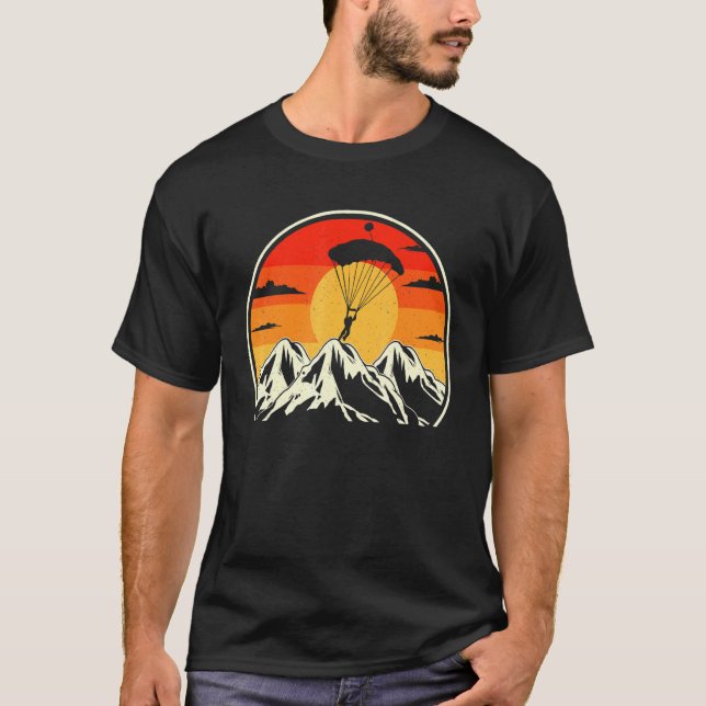 Funny Skydiving Sunset T-Shirt (Front)