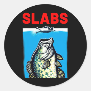 Funny Slab Famous Shark Movie Parody Slabs Crappie Classic Round Sticker