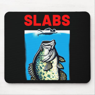 Funny Slab Famous Shark Movie Parody Slabs Crappie Mouse Pad