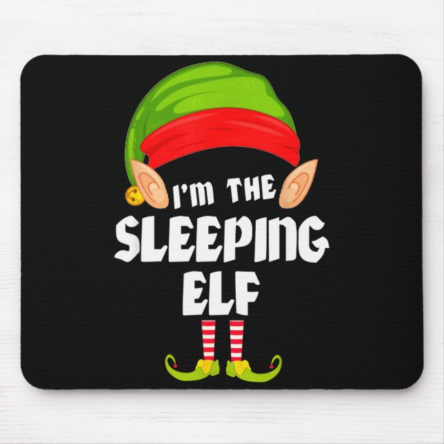 Funny Sleeng Elf Matching Family Group Pj Christma Mouse Pad (Front)