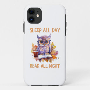 Funny Sleep all day read all night Case-Mate iPhone Case